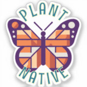 Orange Vector Monarch Butterfly Pflanze Aufkleber (Vorderseite)