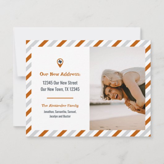 Orange verbrennen wir gestreift bewegtes Foto (Rückseite)