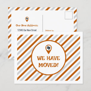 Orange verbrennen wir Streifen bewegen Postkarte