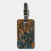 Orange-versteinerte Dinosaurier Gepäckanhänger (Vorderseite vertikal)