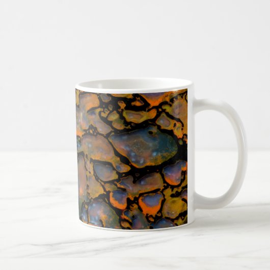 Orange-versteinerte Dinosaurier Kaffeetasse (Rechts)