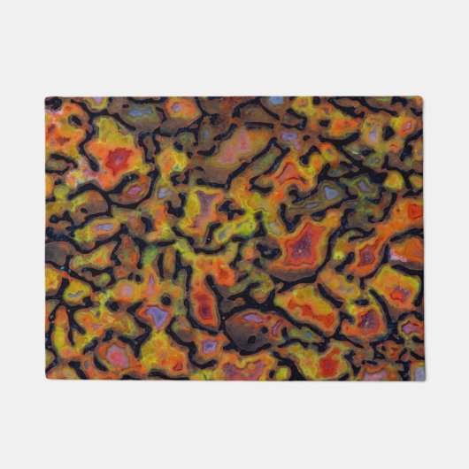 Orange-versteinerte Dinosaurier-Knochen Fußmatte (Vorderseite)