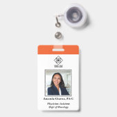 Orange Vertikale Benutzerdefinierte Mitarbeiter-ID Ausweis (Vorderseite mit Ausziehbar)