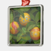 Orange verziert WeihnachtsTasse Silbernes Ornament (Links)
