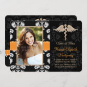 Orange Vet School Graduation Ankündigungen laden (Vorne/Hinten)