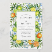 Orange Vibrant Mediterranean Wedding Einladung (Vorderseite)
