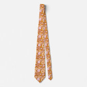Orange Vintag Blume Vibes Neck Tie Krawatte (Vorderseite)