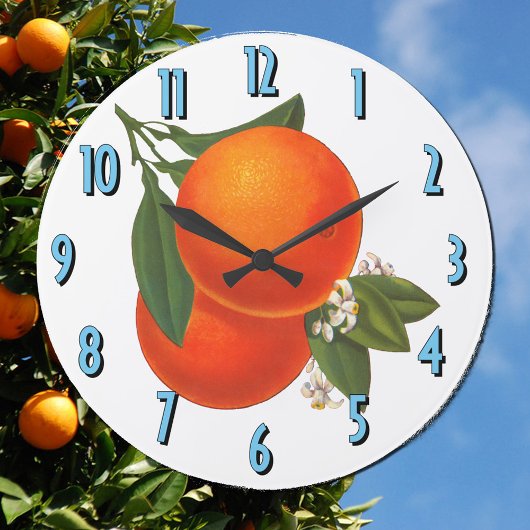 Orange Vintag Crate Art Kitchenuhr Große Wanduhr