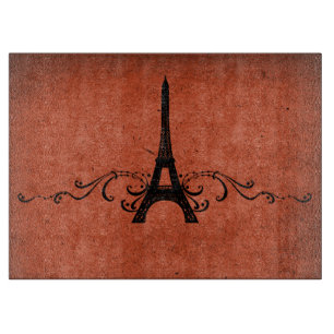 Orange Vintag Französisch Geblüht Schneidebrett