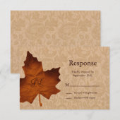 Orange Vintag Mit Monogramm UAWG RSVP Karte (Vorne/Hinten)