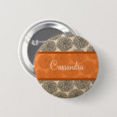Orange Vintag Zinnia Button (Vorne & Hinten)