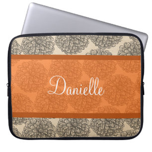 Orange Vintag Zinnia Laptop Sleeve