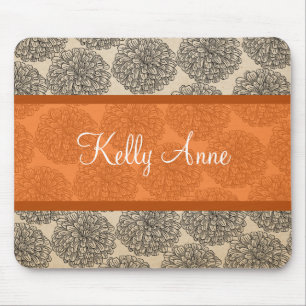 Orange Vintag Zinnia Mousepad