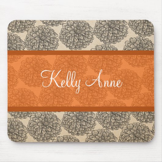 Orange Vintag Zinnia Mousepad (Vorne)