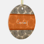 Orange Vintag Zinnia Ornament (Rechts)