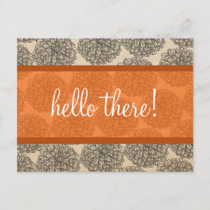 Orange Vintag Zinnia Postkarte