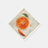 Orange Vintage Abbildung Serviette (Ecke)