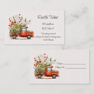 Orange Vintage-LKW und Orange Mohn-Ratgeber Begleitkarte