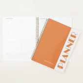 Orange Vintage Retro Stripe Personalized Plan Planer (Anzeige)