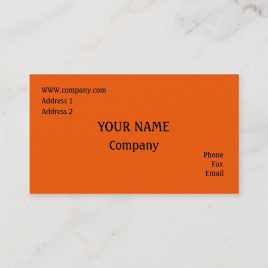 Orange Visitenkarte (Vorderseite)