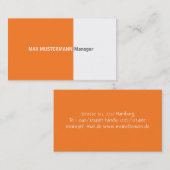 Orange Visitenkarte (Vorne/Hinten)