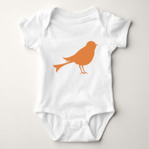 Orange Vogel-Silhouette Baby Strampler