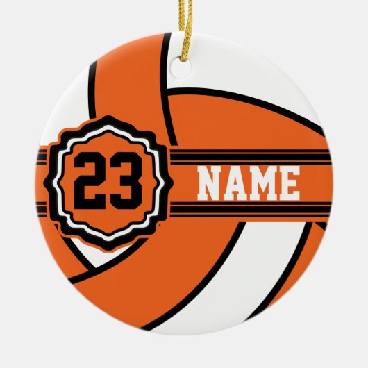 Orange Volleyball | DIY Name and number Keramikornament (Vorne)