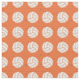 Orange Volleyball Holzfußboden Gemustert Stoff