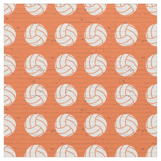 Orange Volleyball Holzfußboden Gemustert Stoff (Nahaufnahme)