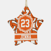 Orange Volleyball | Personalisieren Keramik Ornament (Rechts)