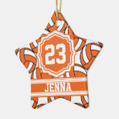 Orange Volleyball | Personalisieren Keramik Ornament (Links)