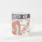 Orange Volleyball | personifizieren Mattglastasse (VorderseiteRechts)