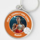 Orange Volleyball Player Photo Keepsake Schlüsselanhänger (Vorne)