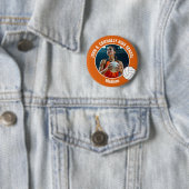 Orange Volleyball-Spieler-Foto High School-Spirit Button (Beispiel)