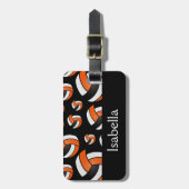 Orange Volleyball Sportart Gepäckanhänger (Vorderseite vertikal)