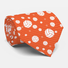Orange Volleyball Zickzack Gemustert Krawatte