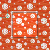 Orange Volleyball Zickzack Gemustert Stoff (Kachel)