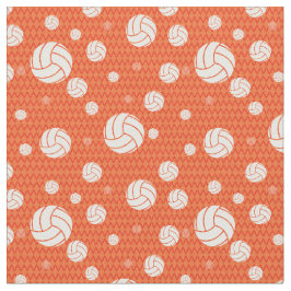 Orange Volleyball Zickzack Gemustert Stoff