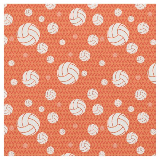 Orange Volleyball Zickzack Gemustert Stoff (Nahaufnahme)