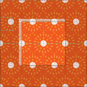 Orange Volleyballs Kaleidoskop Muster Stoff (Kachel)