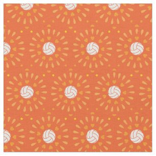 Orange Volleyballs Kaleidoskop Muster Stoff