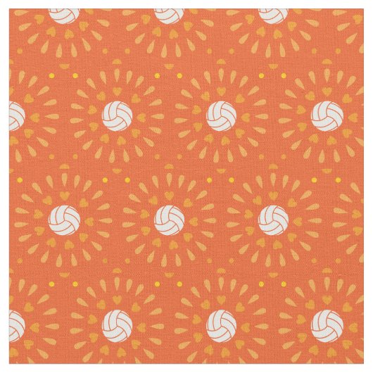 Orange Volleyballs Kaleidoskop Muster Stoff (Nahaufnahme)