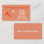 Orange Wahrheitsgeschäfts-Karte Visitenkarte (Vorne/Hinten)