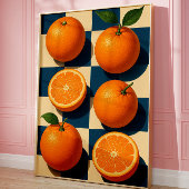 Orange Wall Art, Retro Orange Fruit Art Poster