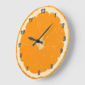 Orange Wall Clock für die Küche Große Wanduhr (Winkel)