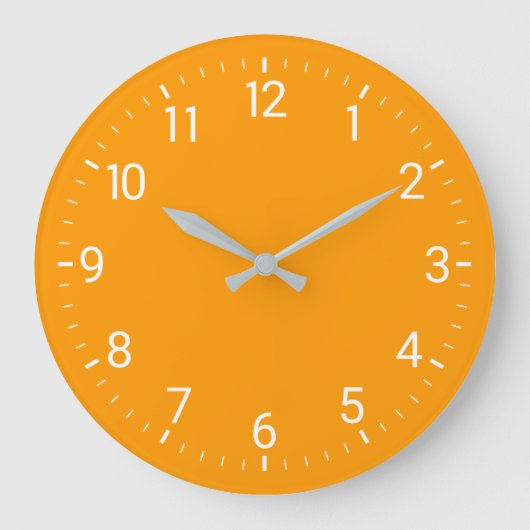 Orange Wall Clock Große Wanduhr (Vorderseite)