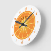 Orange Wall Clock Runde Wanduhr (Winkel)