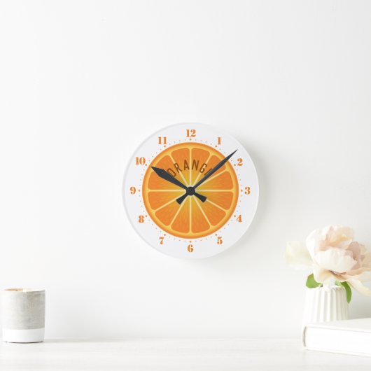 Orange Wall Clock Runde Wanduhr (Zuhause)