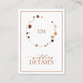 Orange Wappen Monogram Wedding Details Begleitkarte