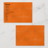 Orange Wäsche - besonders angefertigt Visitenkarte (Vorne/Hinten)